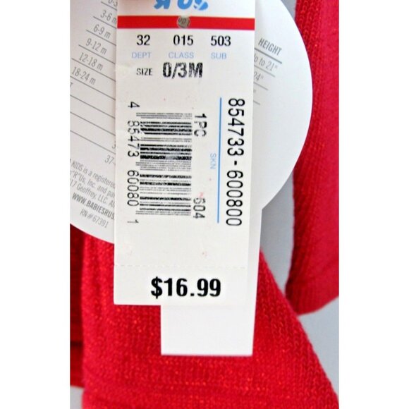 Koala Kids Girls 0 to 3 Months Red Long Sleeve Sequin Peplum Tunic Top New - Picture 4 of 7